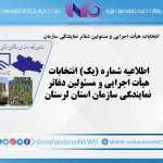 ا​طلاعیه شماره یک انتخابات هیأت اجرايي و مسئولين دفاتر نمايندگي سازمان استان