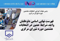 فهرست نهایی اسامی داوطلبان واجد شرایط حضور در انتخابات هشتمین دوره شورای مرکزی