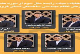 نتایج انتخابات هیأت رییسه سازمان نظام مهندسی ساختمان استان قزوین